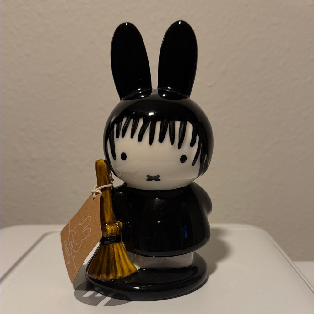 Black and White Ceramic Miffy Figurine